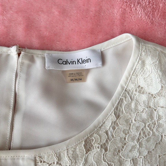 Calvin Klein White Embellished Bell Sleeve Blouse - Picture 2 of 7